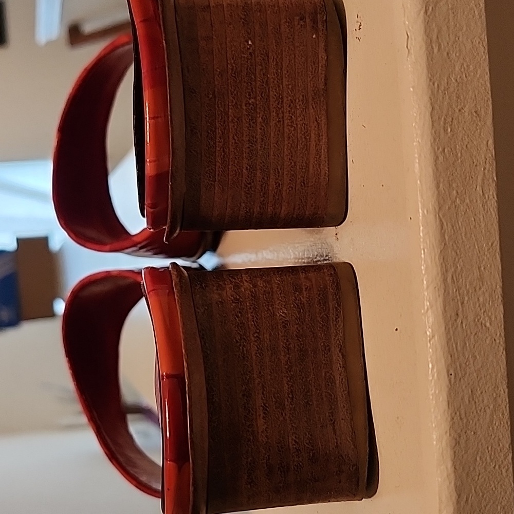 Orange And Red Patchwork Design Shoes - image 3